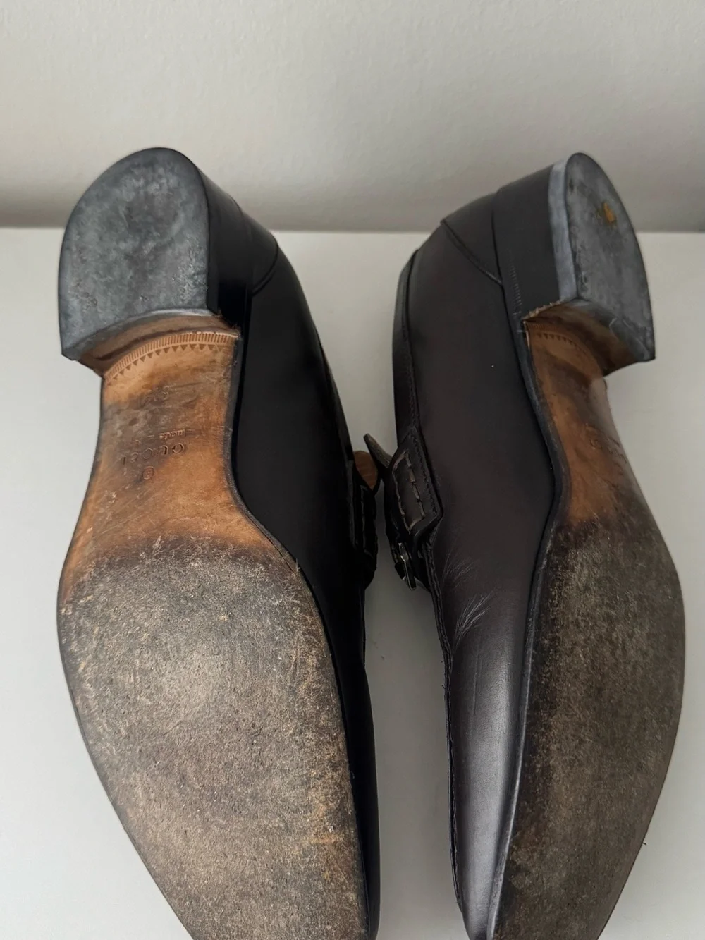 Gucci Black Leather Horsebit Loafers